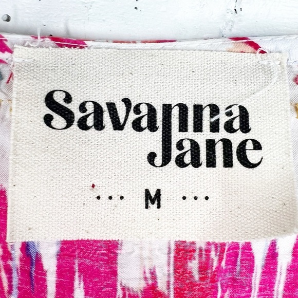 SAVANNA JANE Short Sleeve Embroidered Floral Bohemian Style Blouse Size Medium - Picture 3 of 8